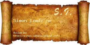 Simon Izméne névjegykártya